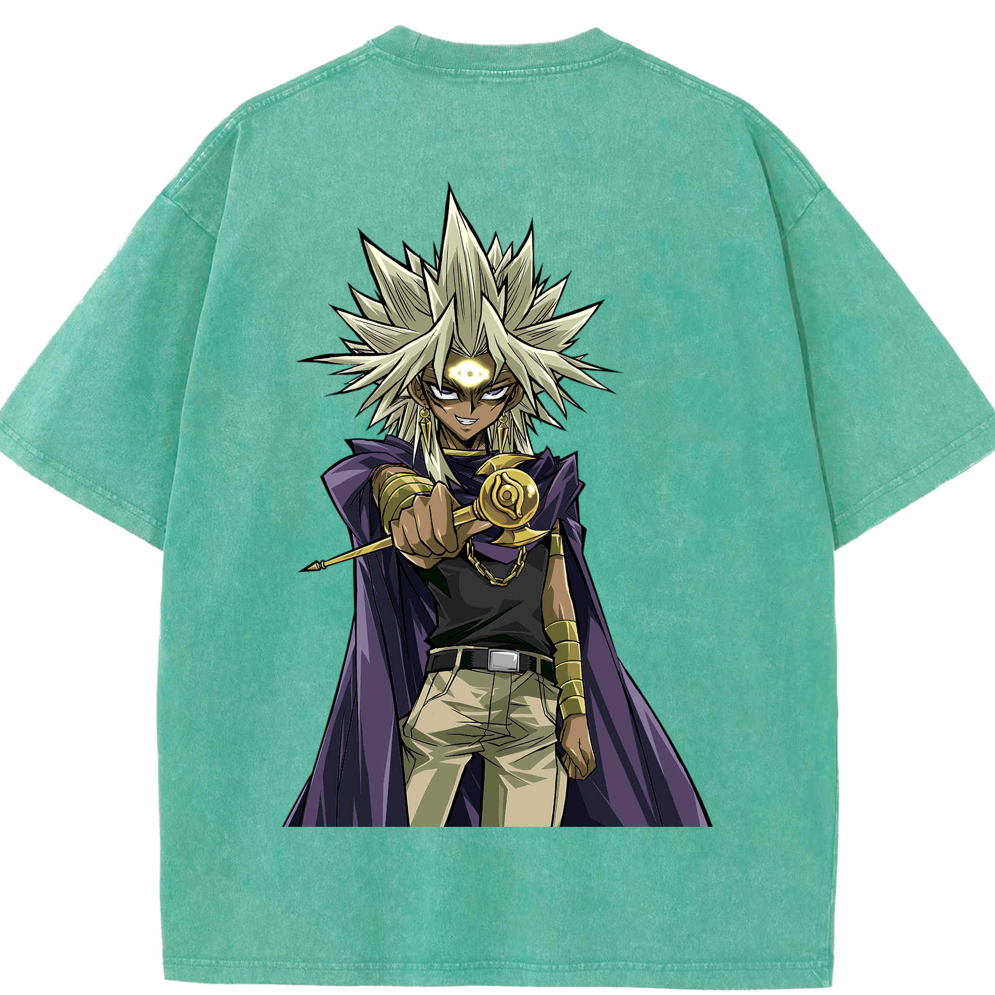 （画像用） 遊☆戯☆王 Yu-Gi-Oh! 綿100% ヴィンテージ風 半袖Tシャツ（背面プリント）